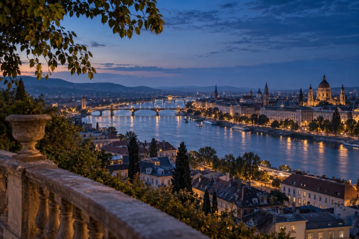 Atmospheric view of Budapest beside the Danube
